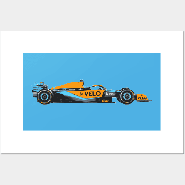 F1 Orange car 2022 Wall Art by throwback